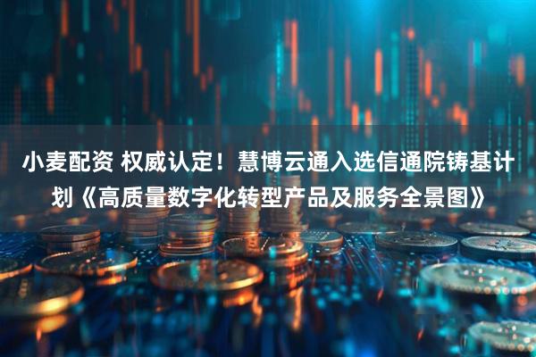 小麦配资 权威认定！慧博云通入选信通院铸基计划《高质量数字化转型产品及服务全景图》